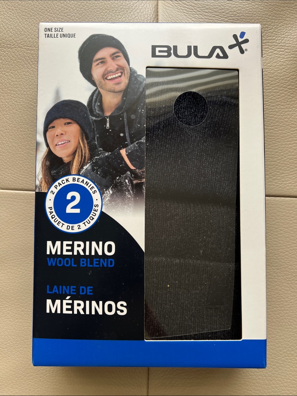 Bula Merino Wool Blend Beanie - Navy & Charcoal